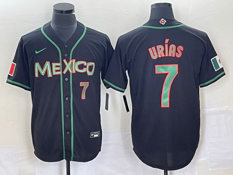 Men 2023 World Cub Mexico #7 Urias Black green Nike MLB Jersey4->more jerseys->MLB Jersey